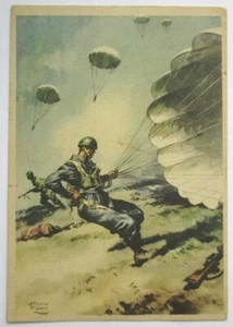 CARTOLINA "PARA' ITALIANI IN AZIONE" ill. Pisani - VIAGGIATA 1943 - Picture 1 of 2