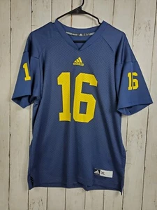 Michigan Wolverines Adidas Football Jersey #16 Maize Blue Youth Sz XL 18-20 Rare - Picture 1 of 9