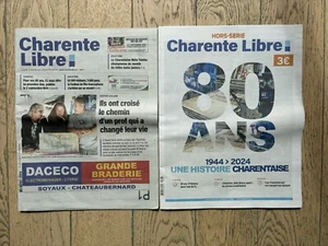 Journal Charente Libre Lundi 2/09/2024 N°24774 80 Ans Une Histoire Charentaise - Imagen 1 de 10