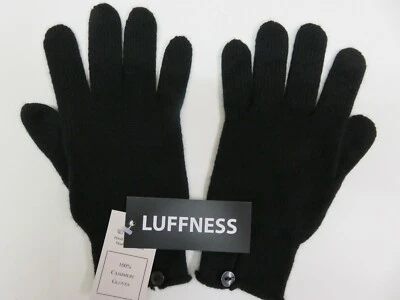 Ladies black cashmere gloves Made in Scotland button NEW wool womens winter - Image 1 of 4