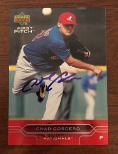 CHAD CORDERO 2005 UPPER DECK AUTOGRAPHED SIGNED AUTO BASEBALL CARD 121 NATIONALS