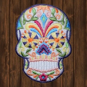 Sugar Skull Embroidered Patch — Iron On - Picture 1 of 1