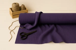 Purple Navy Linen Blend Fabric by the Yard – Apparel, Home Décor & Crafts - Picture 1 of 10