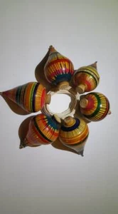 New ( 6 ) Spinning Top Back Old Day's Traditions Real Wood. - Picture 1 of 1