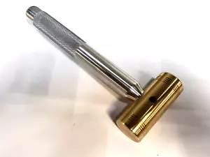 8 OZ.  BRASS HAMMER KNURLED 3/4"" ALUMINUM HANDLE * EXCELLENT GRIP* MADE IN USA*