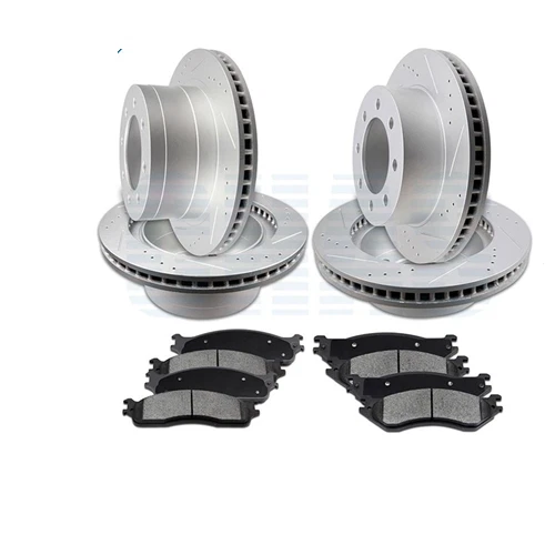 Front And Rear Brake Ceramic Pads And Rotors Kit For 2003-2008 Dodge Ram 2500 Foto 1 de 1