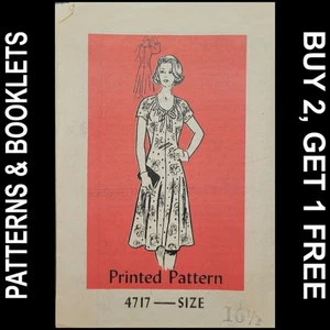Vintage Anne Adams Printed Pattern #4717 Half Size Misses' Dress Size 16.5 CUT - Picture 1 of 5