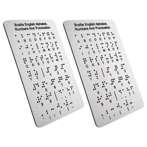 2pcs Braille Alphabet Board: Raised Dots Letters Numbers - Education Tool For - Picture 1 of 12