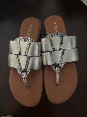 André Assous Elise Mujer Imitación Piel Serpiente Estampado Slide Sandalias. talla 7 Foto 1 de 4