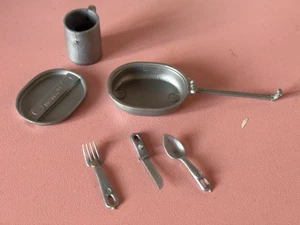 Vintage Action Man Palitoy 1st Issue Mess Tin Cutlery Complete Knife Fork Spoon - Picture 1 of 5