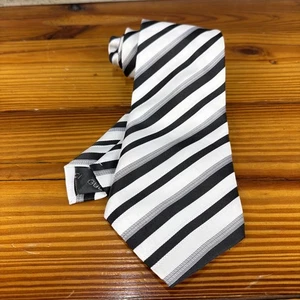 Gucci Seidenkrawatte schwarz weiß grau gestreift 100 % fantastisch! 57,5" - Bild 1 von 12