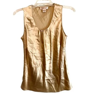 Transitions All Silk Light Golden Brown Sleeveless Blouse Cami Size S - Picture 1 of 5
