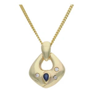 Anhänger 333/000 (8 Karat) Gold mit Saphir und Zirkonia, getragen 25321330 - Bild 1 von 2