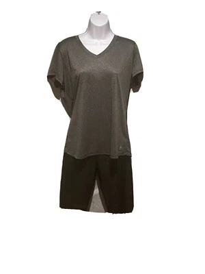 Camisa de Entrenamiento Grande RBX Ligera para Mujer - Rayas Grandes Grises y Negras Foto 1 de 4