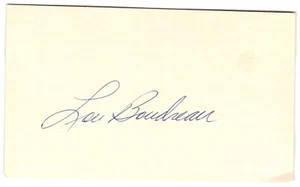 Lou Boudreau Autographed 3x5 index card JSA Sticker COA Pen - Picture 1 of 2