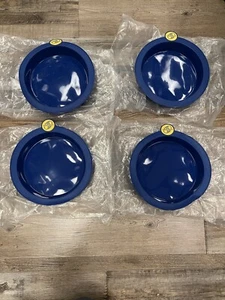 Smartware Lot of 4 Silicone Baking Cake Pans 8” Round Cobalt Blue Ovenware NEW - Picture 1 of 14
