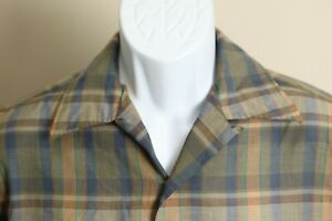 Vintage 50s 60s Penneys Towncraft Men's loop collar camp s/s shirt Medium M