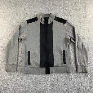 INC International Concepts Jacket Mens Large Gray Bomber Moto Full Zip Sweater - Picture 1 of 12