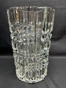 Haida Cut Glass Crystal Vase ~ Bohemia ~ 8" Tall x 3 5/8" Wide Opening - Picture 1 of 9