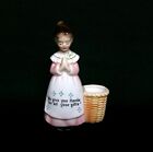 Magnifique figurine femme en céramique vintage « Giving Thanks » porte-dent