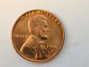 Rare 1955-S Lincoln Penny LIB”I”ERTY Error U.S. One Cent Wheat Penny - Picture 1 of 2