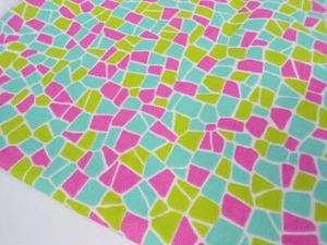 Vintage USA Mosaico Fabrics Designer 100% Cotton L Shaped Piece See Pictures L22 - Picture 1 of 8