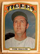 1972 Topps Tom Haller Baseball Card #175 Tigers Low-Grade Poor Has Some Creases