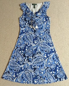 Lauren Ralph Lauren Women Petite Small Multicolor CottonBlend Sleeveless Dress24 - Picture 1 of 7