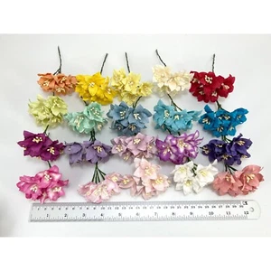 100 MIXED of 20 Colors Medium Lily Paper Flower Wedding Scrapbook (LY1-Mixed-C3) - Picture 1 of 2