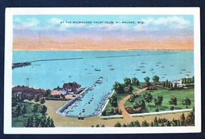 Milwauckee Yacht Club Wisconsin WI Postal PC 1937 EC Kropp - Imagen 1 de 1