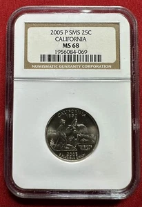 2005 P SMS 25 Cent California Quarter MS 68 NGC Certified - Picture 1 of 2