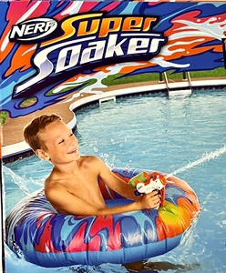 Nerf Super Soaker Water Gun Pool Toy Inflatable Float 16-ft Spray Never Reload - Picture 1 of 14