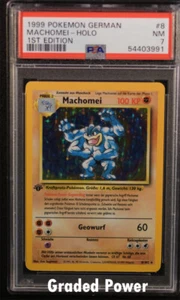 Base Set 1st Edition German Machamp GERMAN PSA 7 HOLO (3991) 8/102 Pokemon  - Picture 1 of 1