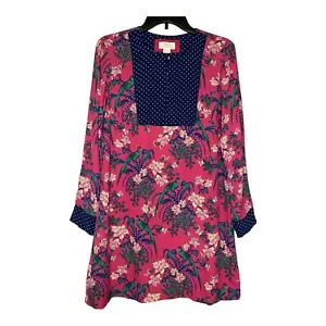 Anthropologie Maeve woman's size 4 petite floral bird tropical mini dress - Picture 1 of 12