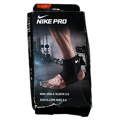 Nike Pro Ankle Wrap 2.0 Black/White Unisex Adult Large / 1 Ankle Sleeve - Image 1 of 4