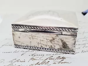 birmingham Antique silver wooden cigarette box - Picture 1 of 12