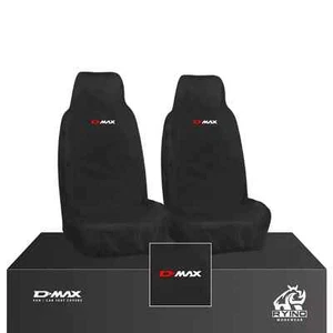EMBROIDERED ISUZU D-MAX FRONT SEAT COVERS 2x (2012-2021) HEAVY DUTY & WATERPROOF - Picture 1 of 2