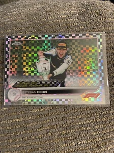 2022 Topps Chrome Formula 1 ESTEBAN OCON F1 Checker Flag #161 - Picture 1 of 1