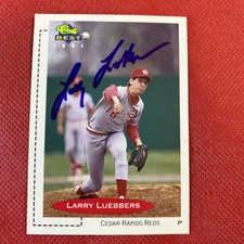 1991 Classic Best Larry Luebbers Auto Signed Autograph Reds  Damaged