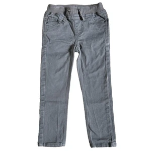 Hanna Andersson pull on gray twill pants kids size US 4/EU 100 cotton pockets - Picture 1 of 9