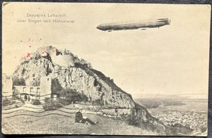 ZEPPELIN POSTAL~GERMANY-ZEPPELINS DIRIGIBLE OBER SINGEN UND HOHENTWEIL - Imagen 1 de 2