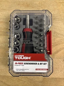 JUEGO DE DESTORNILLADORES Y BROCAS Hyper Tough de 30 piezas con FUNDA Soporte Magnético Enchufe DURADERO - Imagen 1 de 1