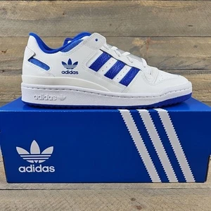 adidas Men's Originals Forum Low CL Shoes Leather White/Royal Blue Sz 11.5 NIB - Picture 1 of 13