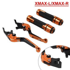 Lenkergriffe Sets Orange ALU Kupplungshebel Bremsehebel für Yamaha XMAX125/250 - Picture 1 of 10