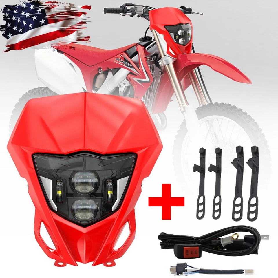 Faro LED + Arnés de cableado interruptor de manillar para Yamaha WR450F WR250F TTR CRF Foto 1 de 4