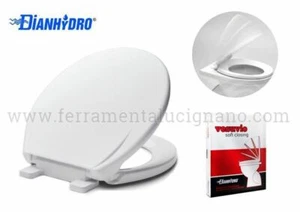 SEDILE COPRI WC COPRIWATER UNIVERSALE BIANCO CON CHIUSURA A CADUTA RALLENTATA - Foto 1 di 5