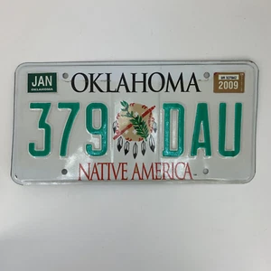 Oklahoma License Plate 379 DAU Expired 2009 09 Native America OK Car Truck Tag - Picture 1 of 2