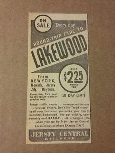 1939 New Jersey Central Railroad Ad Lakewood  - Picture 1 of 1