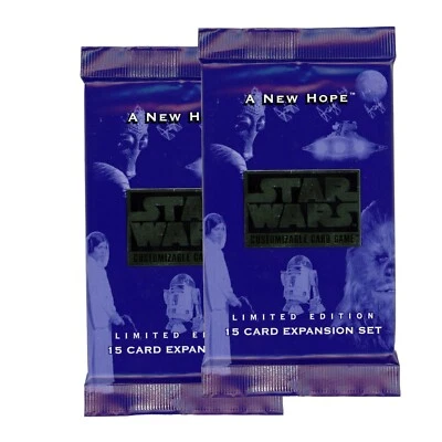 (2) Booster Packs - 1996 Decipher Star Wars New Hope CCG 15 Card Expansion Set - Image 1 of 2