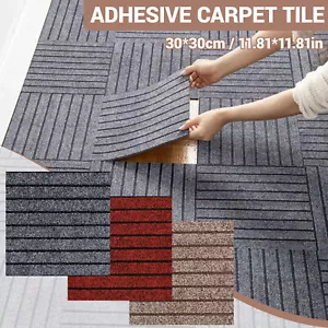 1-100pcs Carpet Tiles 30x30cm Carpet Floor Tiles Non-Slip Flooring Rugs for Home - Picture 1 of 27